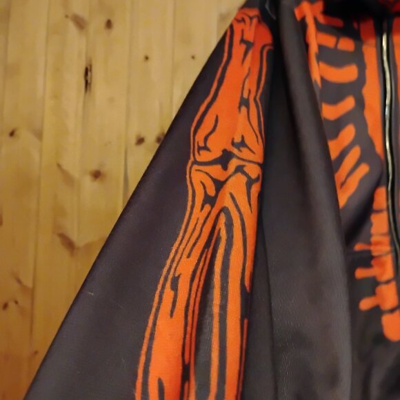 Mens Black Full Zip Skeleton Bones Skull Hoodie 4X but fits XL - Picture 3 of 6